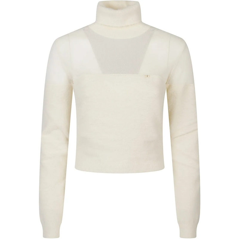 Elisabetta Franchi  Tricot Turtle Neck Sweater White weiß