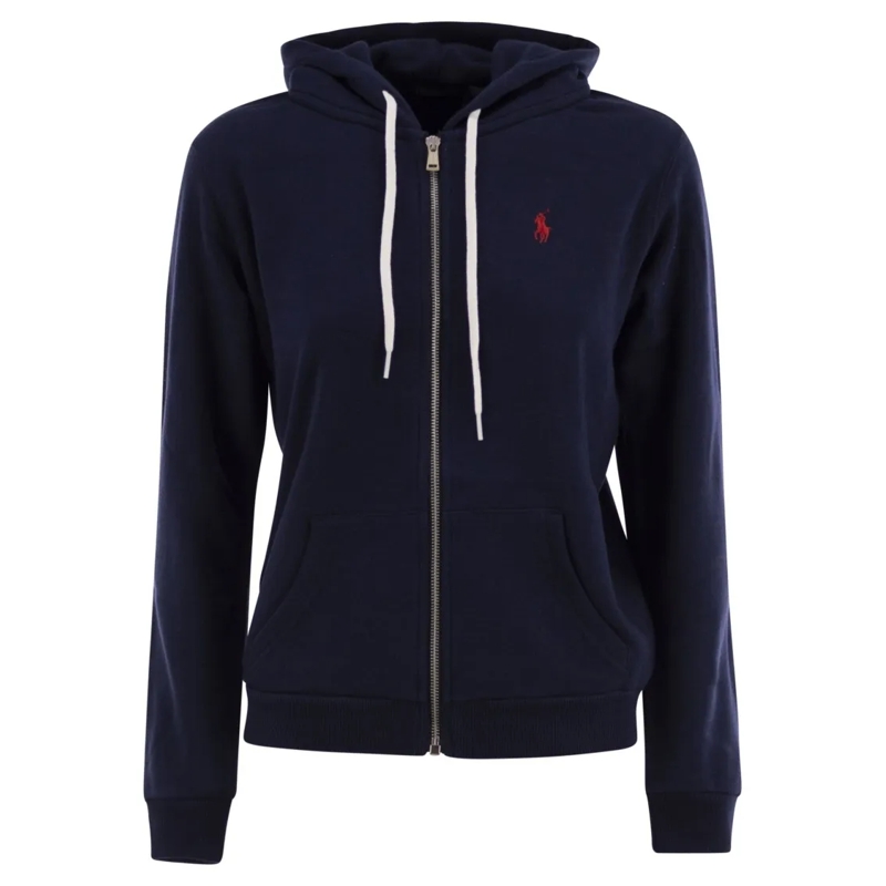Polo Ralph Lauren  Zip Front Hoodie With Drawstring Hood Blue