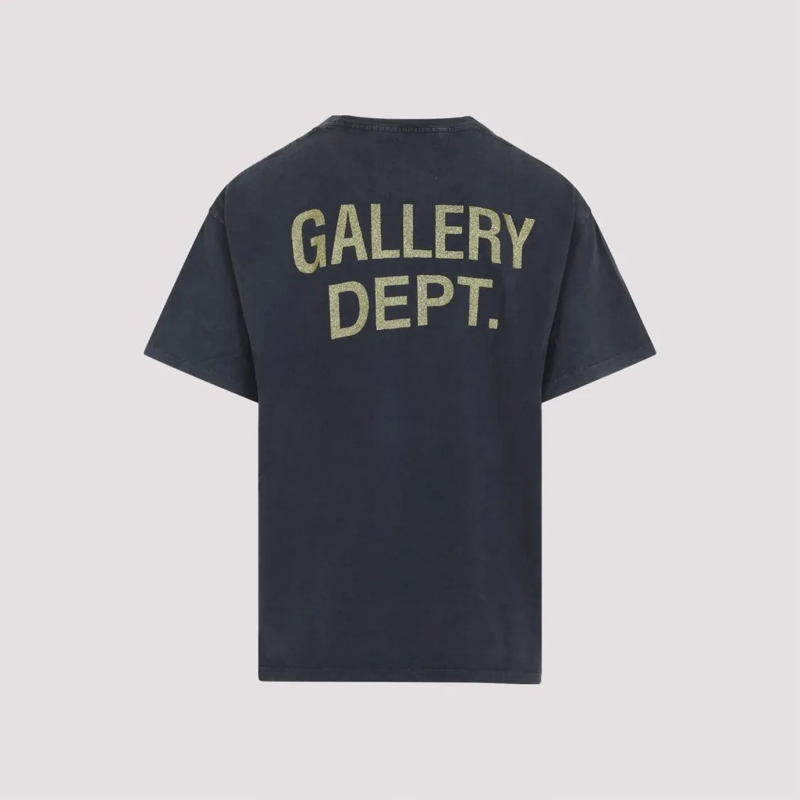 Gallery Dept. T-Shirt Graphic Print T-Shirt With Distressed Logo Detail Black