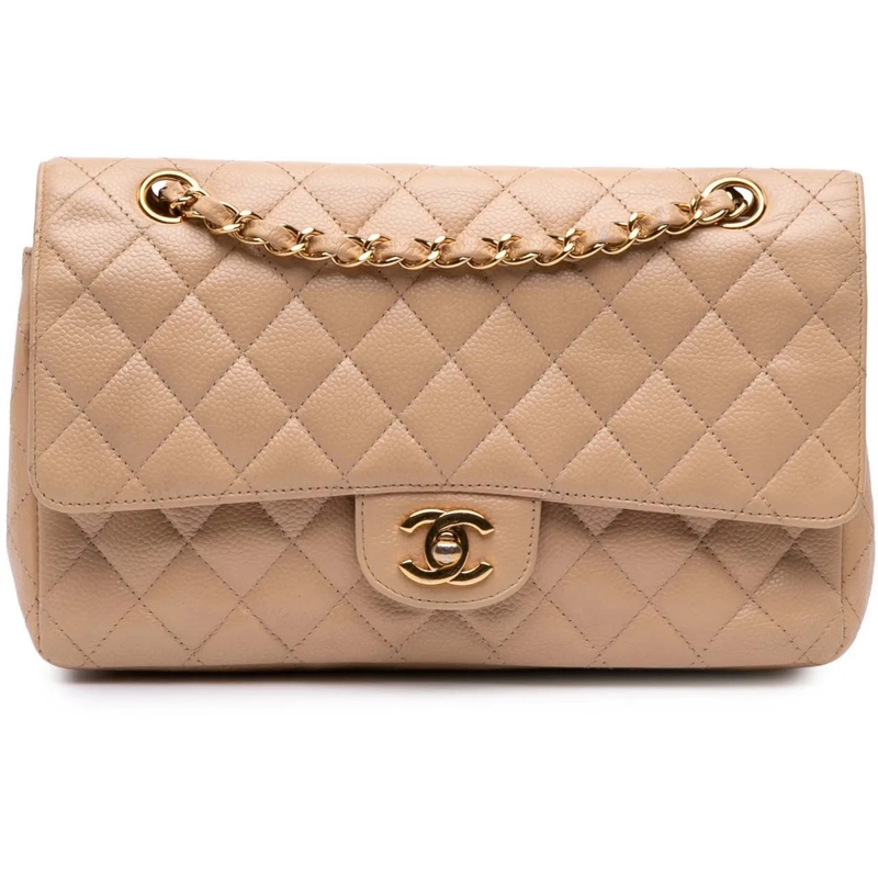 Chanel Sac à bandoulière Medium Classic Caviar Double Flap braun