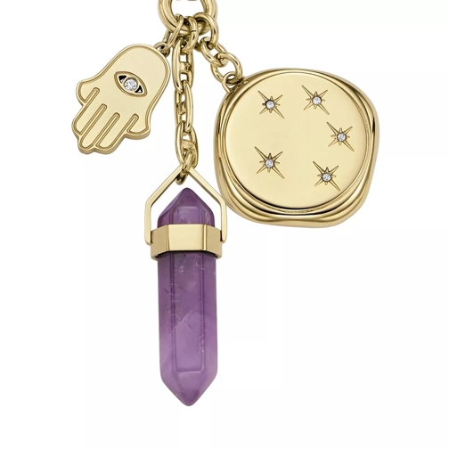 Fossil Modern & Magic Purple Amethyst Pendant Necklace Gold Mellanlångt halsband