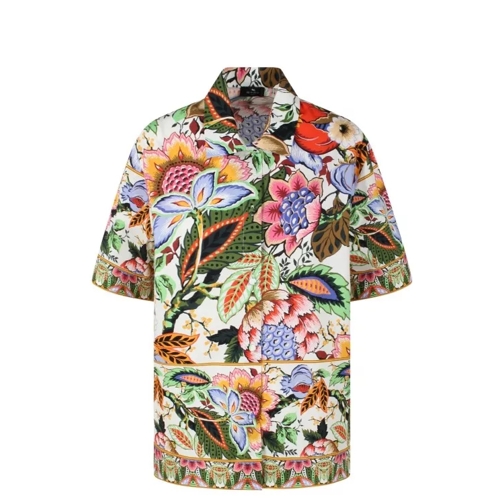 Etro Bouquet Print Cotton Shirt Multicolor 