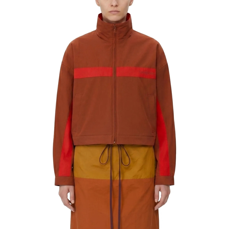 Saint Laurent Übergangsjacke Leichte Jacke mit Stehkragen braun(Image 2)