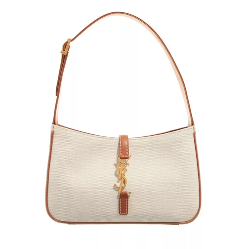 Saint Laurent Le 5 À 7 Hobo Bag Canvas Grege/Brick Hoboväska