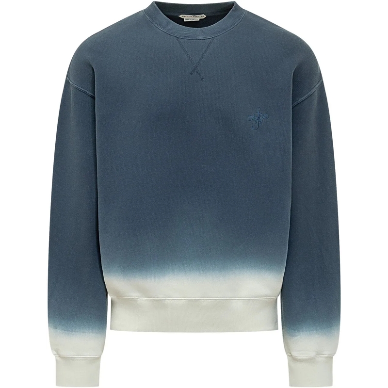 J.W.Anderson  Felpa Dip Dye con Logo Ricamato blau