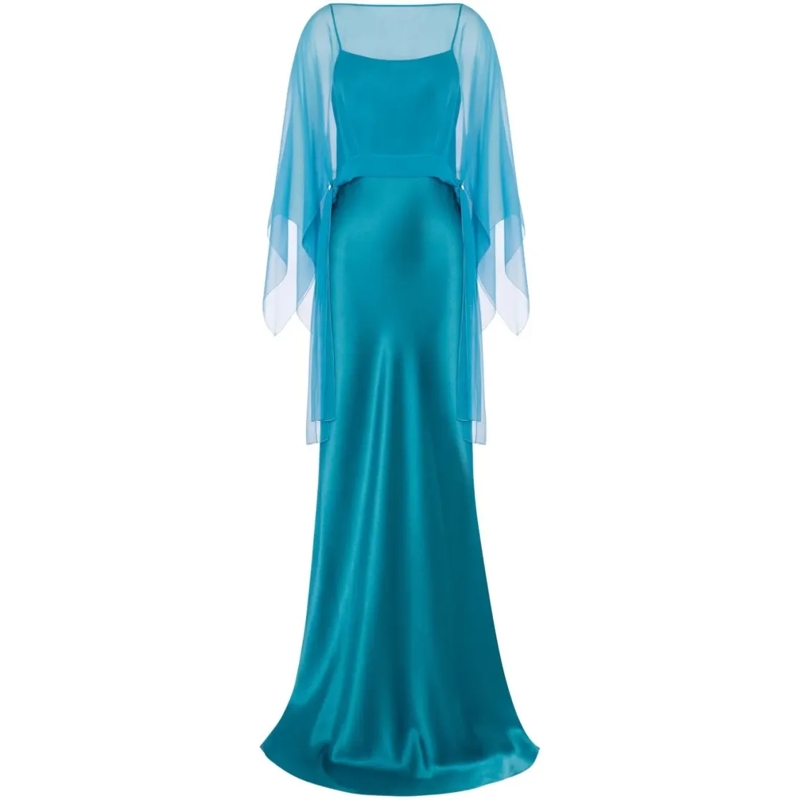 Alberta Ferretti  Flowing Dress With Refined Feminine Silhouette Blue