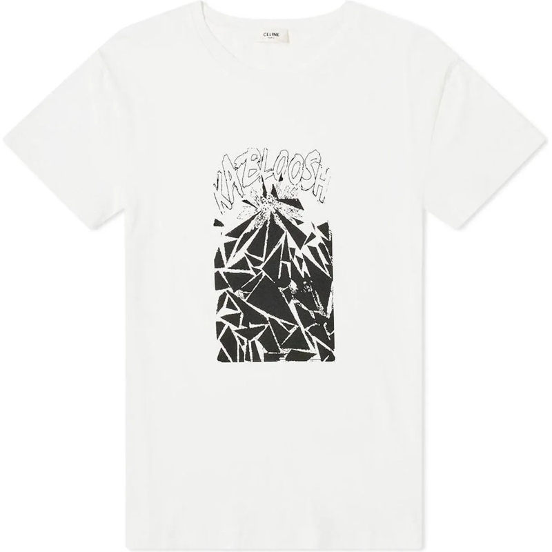 Celine T-Shirt Celine Printed Cotton T-Shirt weiß