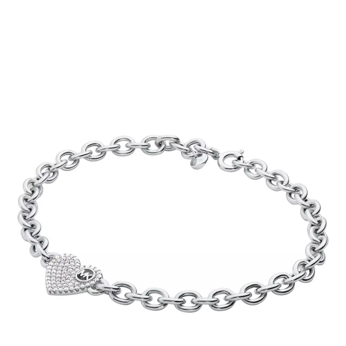 Michael Kors Pavé Heart Line Bracelet Sterling Silver Bracelet