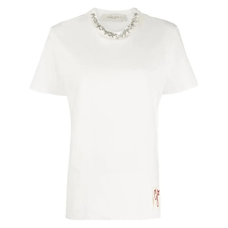 Golden Goose T-shirt Regular-Fit White Cotton T-Shirt White