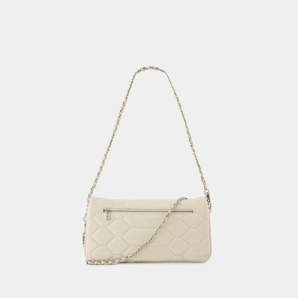 Zadig & Voltaire Hobo bags Rock Xl Mat Scale Crossbody Leather White in grijs