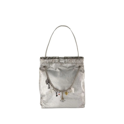 Balenciaga Crush Tote M Shoulder Bag - Leather - Silver Silver Axelremsväska