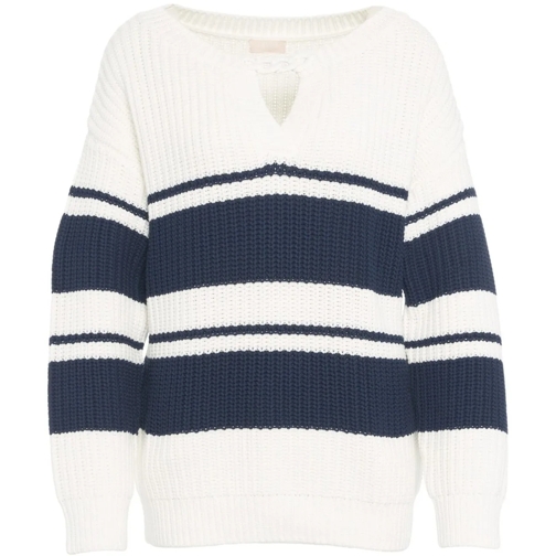 LIU JO Hauts à manches longues Oversize knit sweater weiß