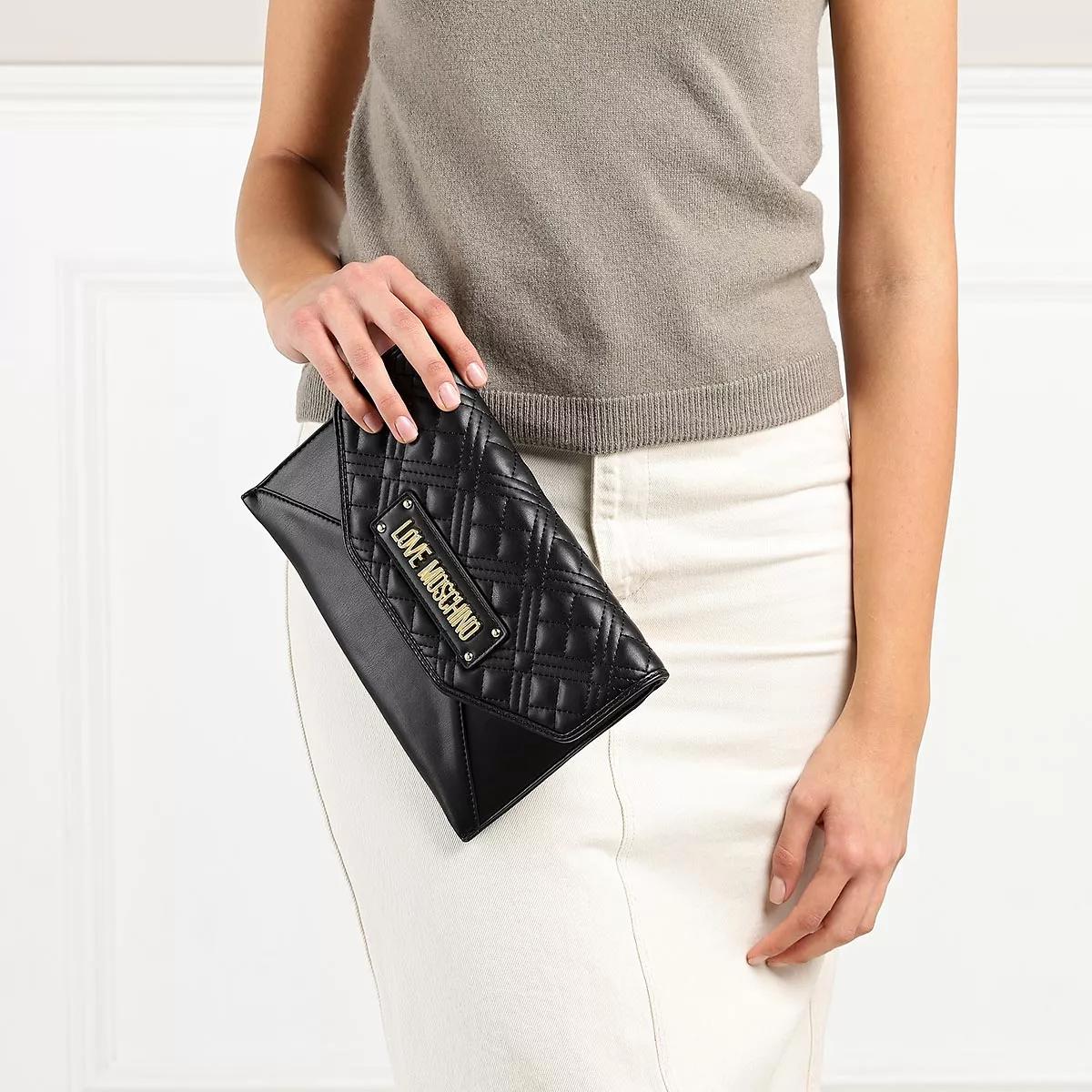 Love Moschino Borsa Quilted Pu Nero Envelope Bag