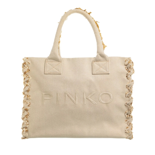 Pinko Beach Shopping Sabbia/Ecru-Antique Gold Boodschappentas