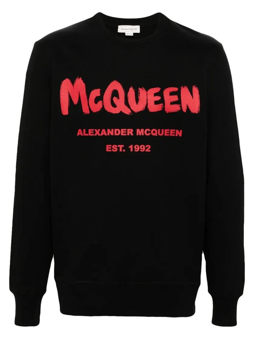 Alexander McQueen - Sweatshirt With Logo Print - Größe M - schwarz