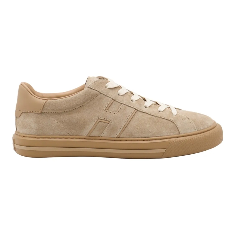Hogan Lage-top sneaker Low-Top Beige Suede Sneakers With Embossed Detail Brown