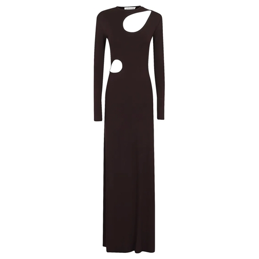 Victoria Beckham Abendkleider Cut-Out Jersey Floorlength Dress Brown