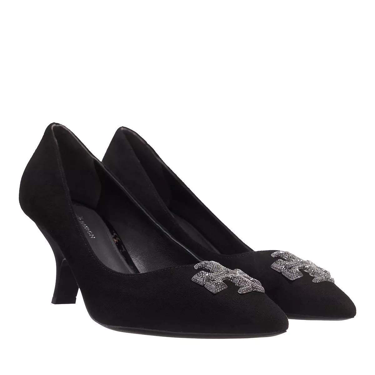 Tory burch black suede hot sale pumps