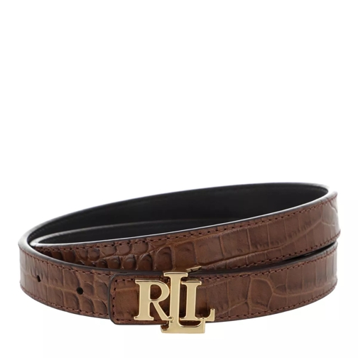 Lauren Ralph Lauren Reversible 20 Belt Skinny S Umber Brown Black Leather Belt