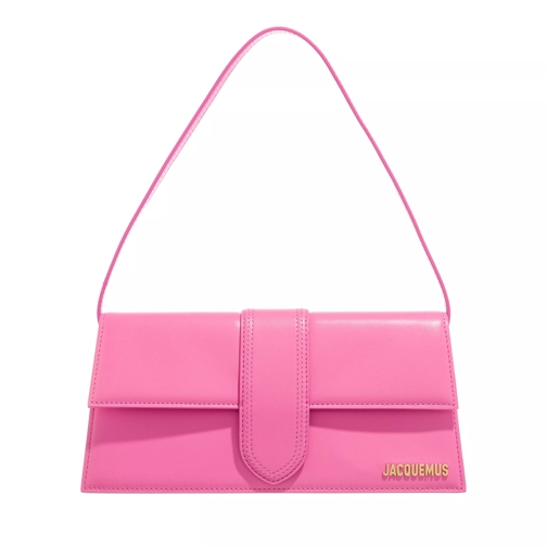 Jacquemus Le Bambino Long Shoulder Bag Leather Neon Pink Axelremsväska