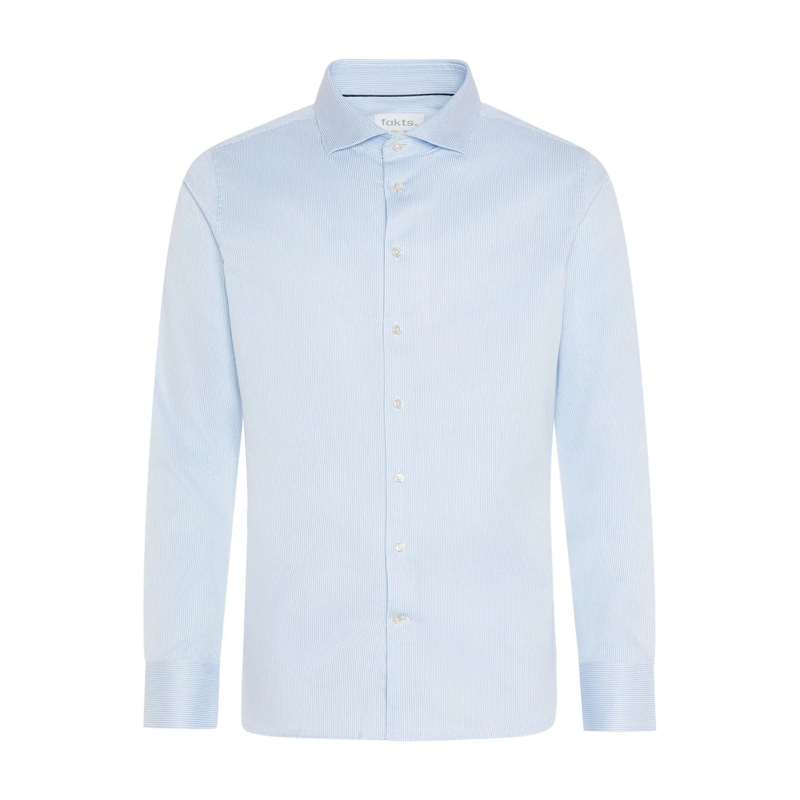 fakts Overhemd Slim Fit Hemd mit Streifenmuster blau