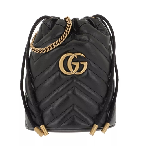 Gucci GG Marmont Mini Bucket Bag Leather Black Bucket Bag