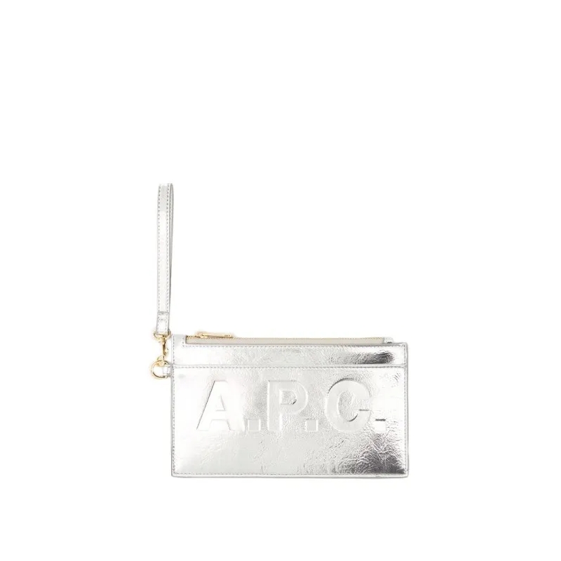 A.P.C. Pochette Market Clutche - Synthetic - Silver Silver