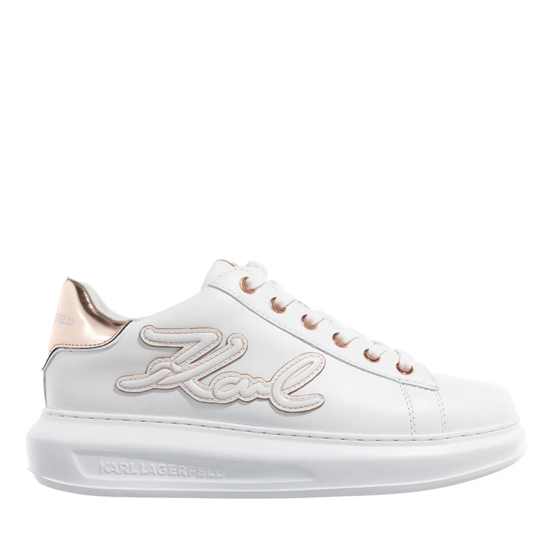 Karl Lagerfeld Low-Top-Sneaker Kapri Signia Emboss Lo Lace White Text Lthr W/Pink