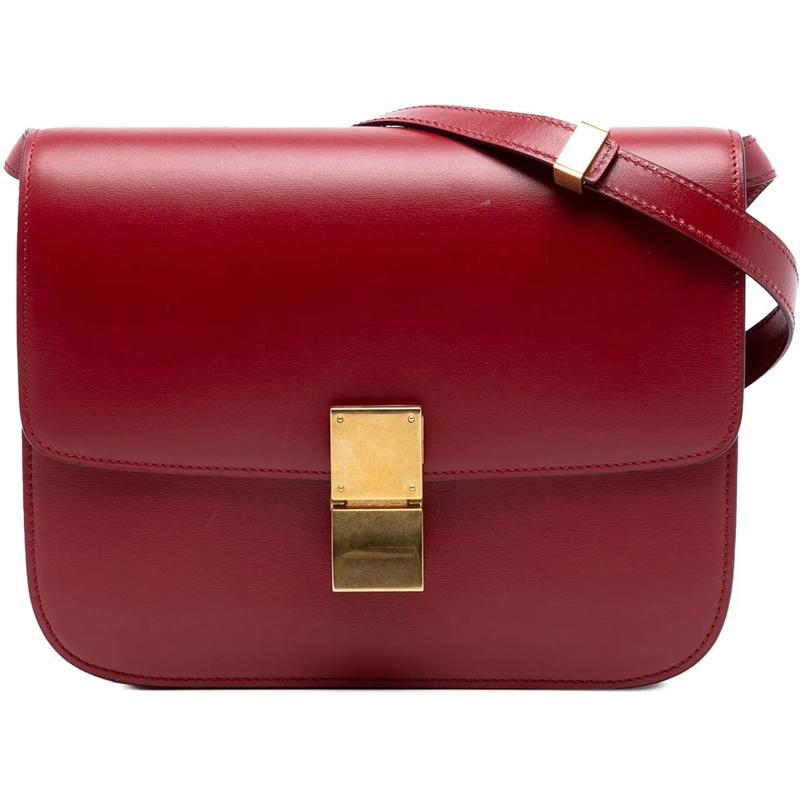 Celine Schultertasche Medium Calfskin Classic Box rot