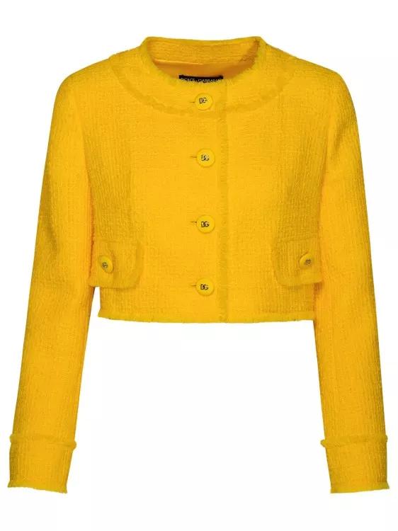 Dolce&Gabbana - Yellow Wool Jacket - Größe 40 - yellow