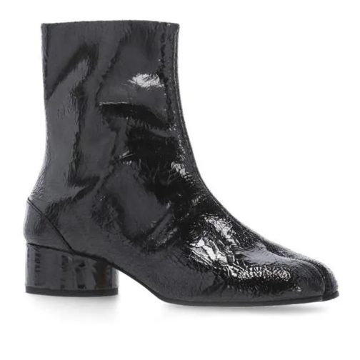 Maison Margiela Black Mirror Leather Boots Black Laars