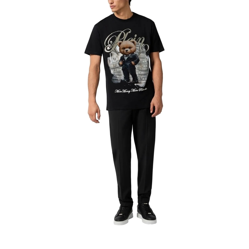 Philipp Plein T-Shirt Round Neck T-Shirt Teddy Money schwarz