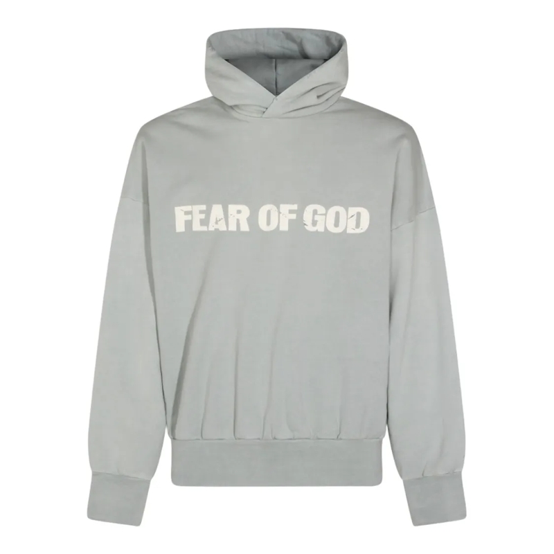 FEAR OF GOD  Relaxed Fit Hoodie With Bold Slogan Design White