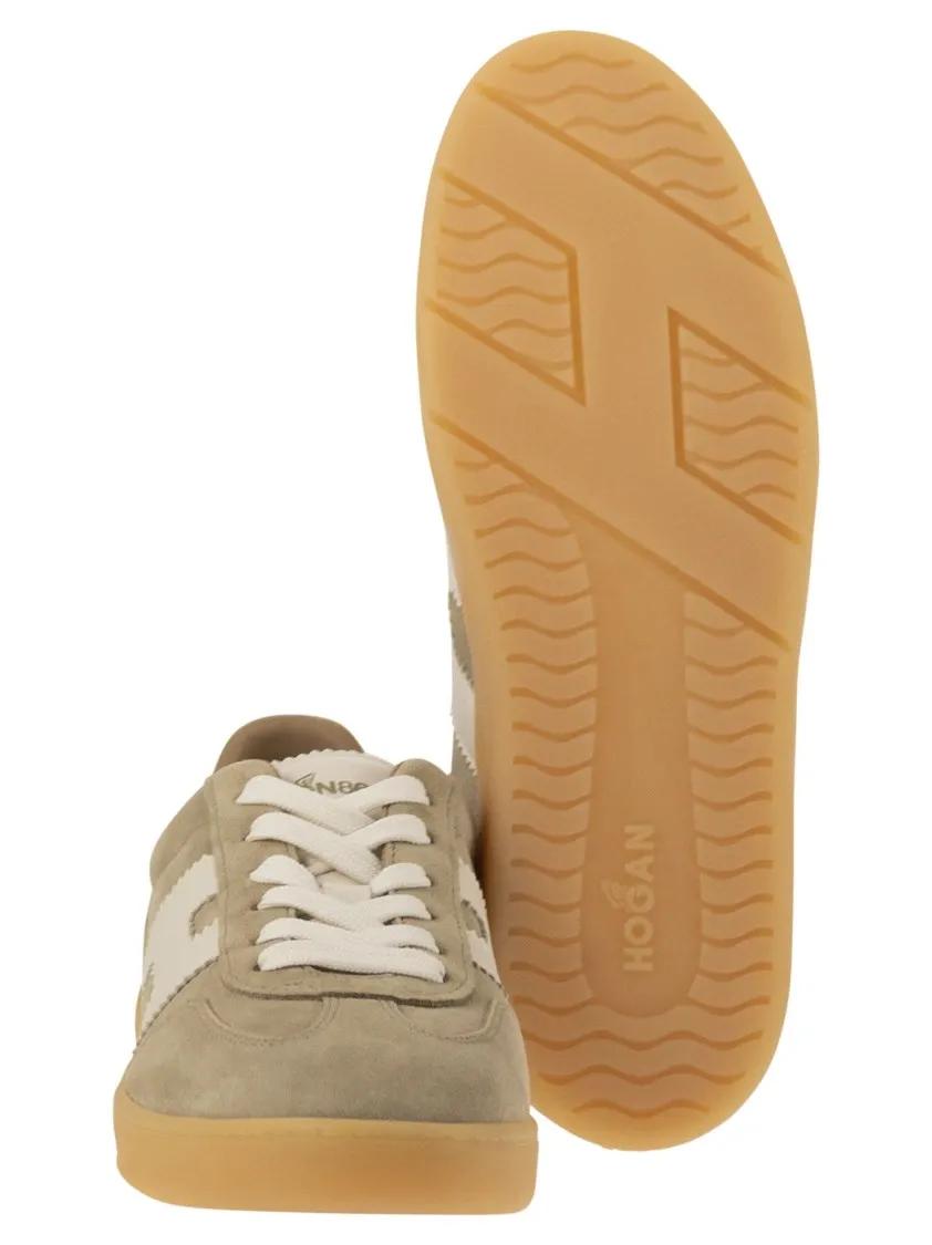 Thumbnail - Hogan Low-Top Sneaker - Retrospective Suede Sneakers With Nappa Leather De - Gr. 9 - in Beige - für Damen