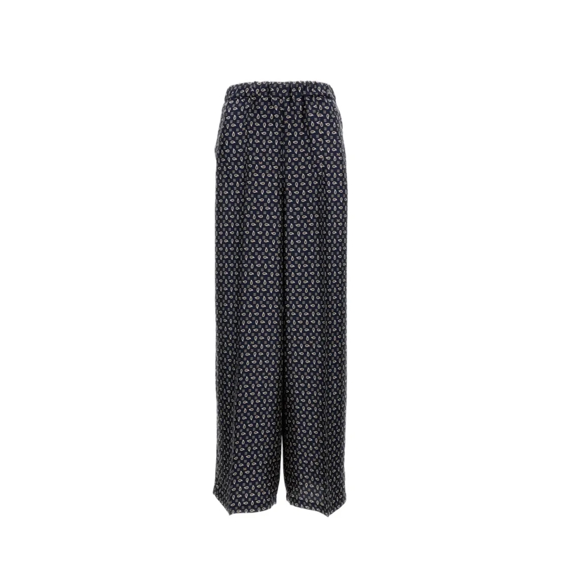 Max Mara  Wide-Leg Silk Trousers Black