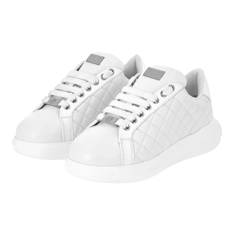 Philipp Plein Low-Top-Sneaker Lo-Top Turnschuhe Matelasse weiss