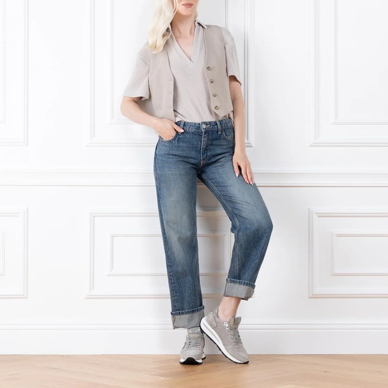 Philippe Model Low-Top-Sneaker Tropez Haute Low Woman Daim_Gris(Image 2)