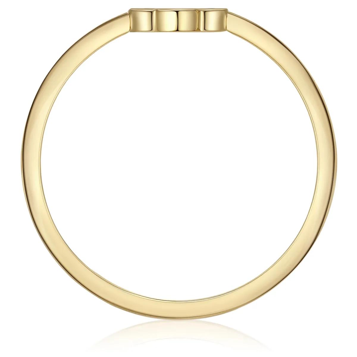 Thumbnail - Glanzstücke München Ring - Edelstahl Ring Türkis (synth.) Kleeblatt - Gr. 50 - in Gold - für Damen
