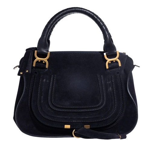 Chloé Tote Marcie Zip Up Top Handle Bag Midnight Blue