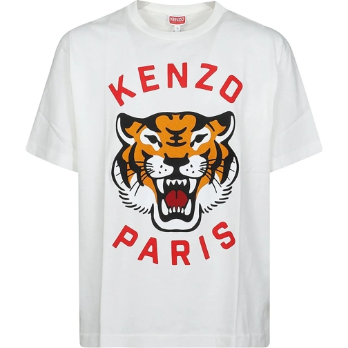 Kenzo T-shirts Lucky Tiger Oversize T-shirt White weiß