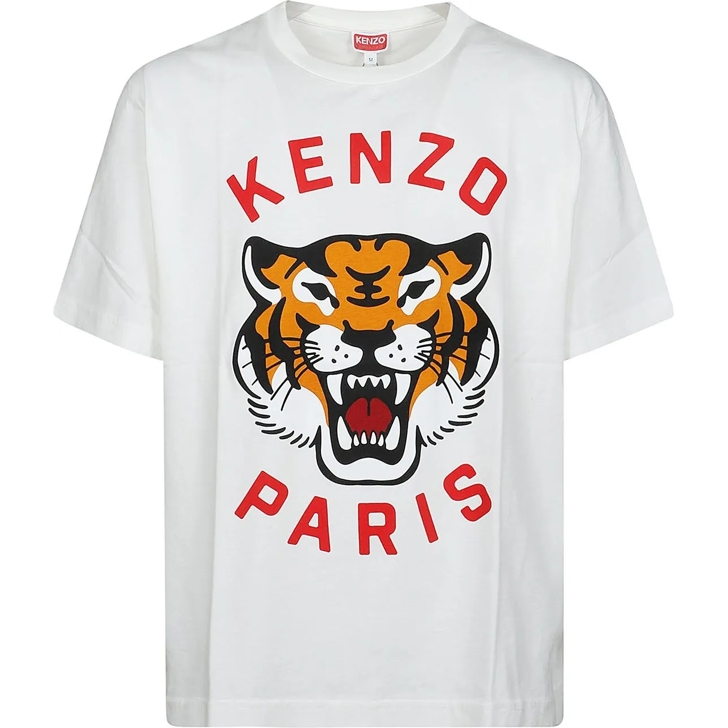 Kenzo Lucky Tiger Oversize T shirt White weiB T shirts