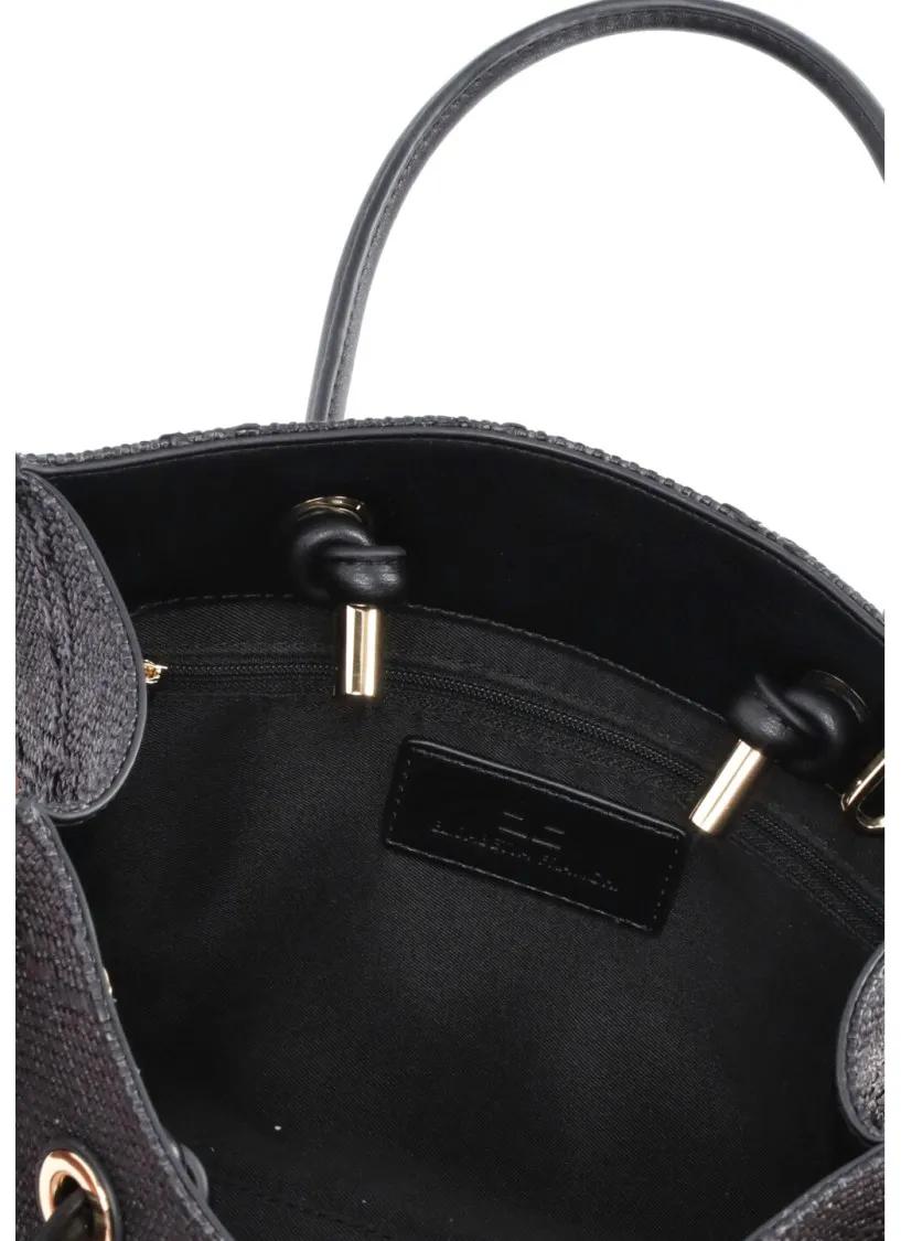 Thumbnail - Elisabetta Franchi Shopper & Totes - Black Canvas Bag - Gr. unisize - in Schwarz - für Damen