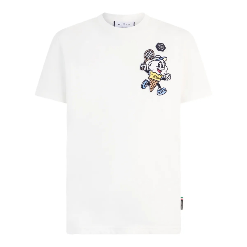 Philipp Plein T-Shirt Round Neck T-Shirt Gelato Monsters weiss