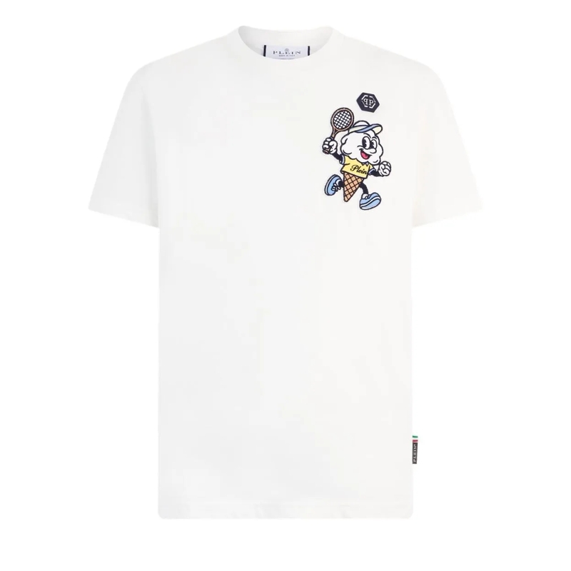 Philipp Plein T-Shirt Round Neck T-Shirt Gelato Monsters weiss