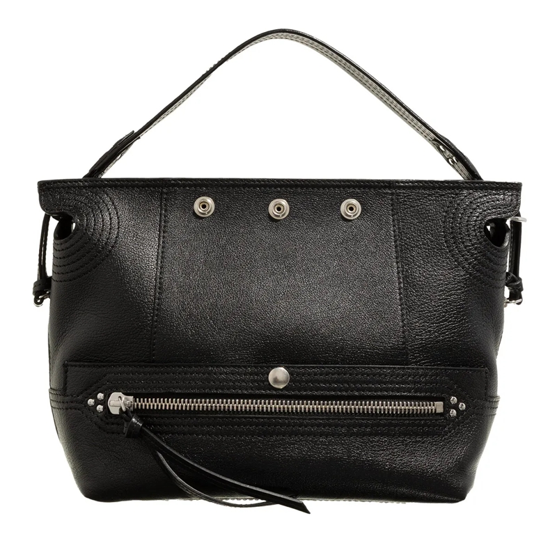 Jerome Dreyfuss Hobo Bag Lucky Hobo Buffalo Noir Silver