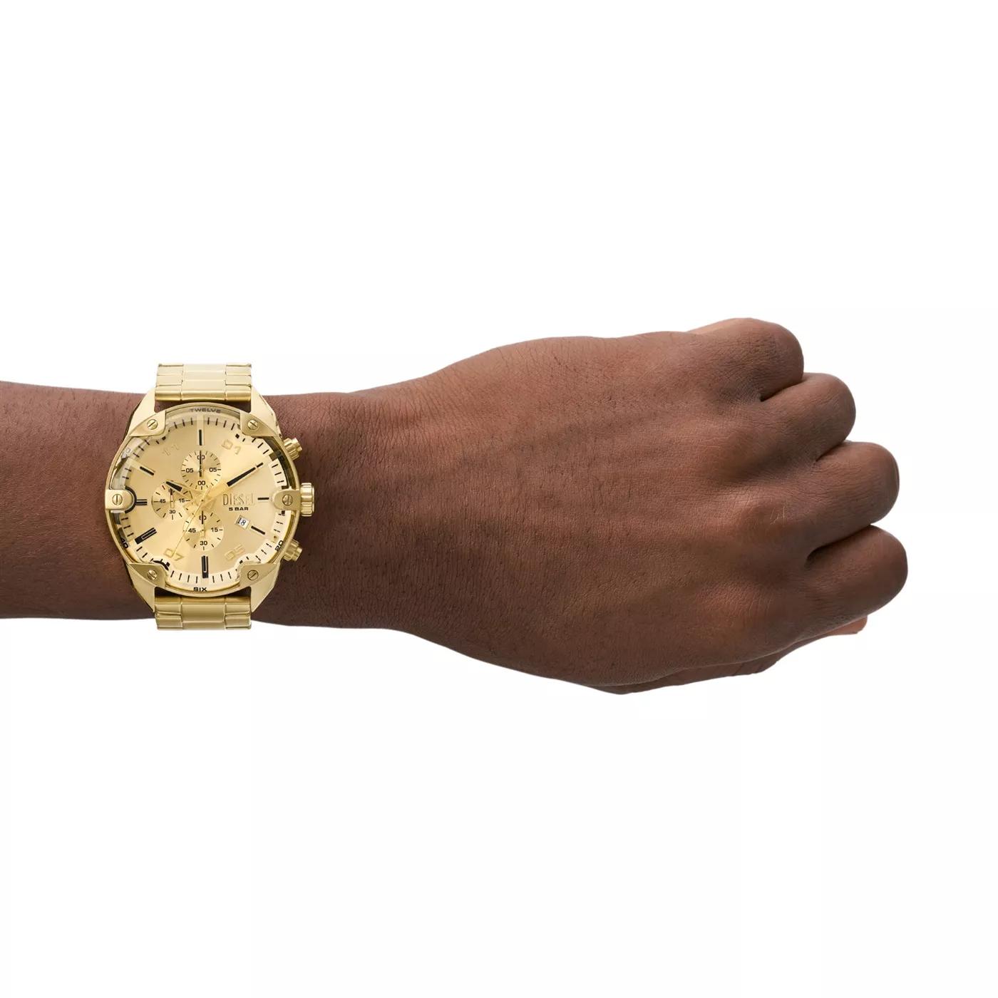 Diesel Spiked Uhr Gold Chronograph