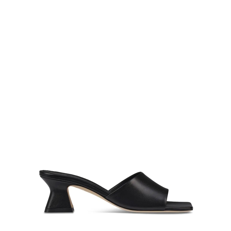 Aeydē Sandales Open-Toe Black Nappa Leather Sandals Black