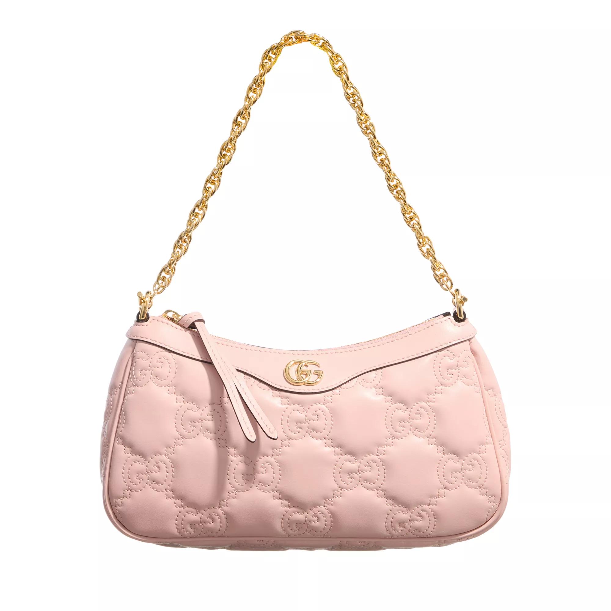 Gucci GG Handbag Matelasse Leather Pink Natural Schultertasche