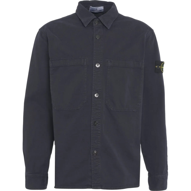 Stone Island T-Shirt Overshirt with logo details blau