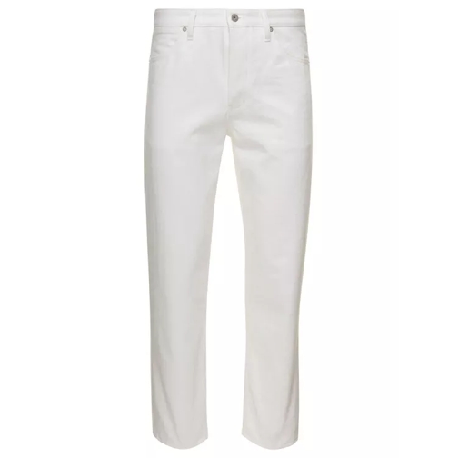 Jil Sander White Straight-Leg Jeans In Cotton Denim White Jeans med raka ben